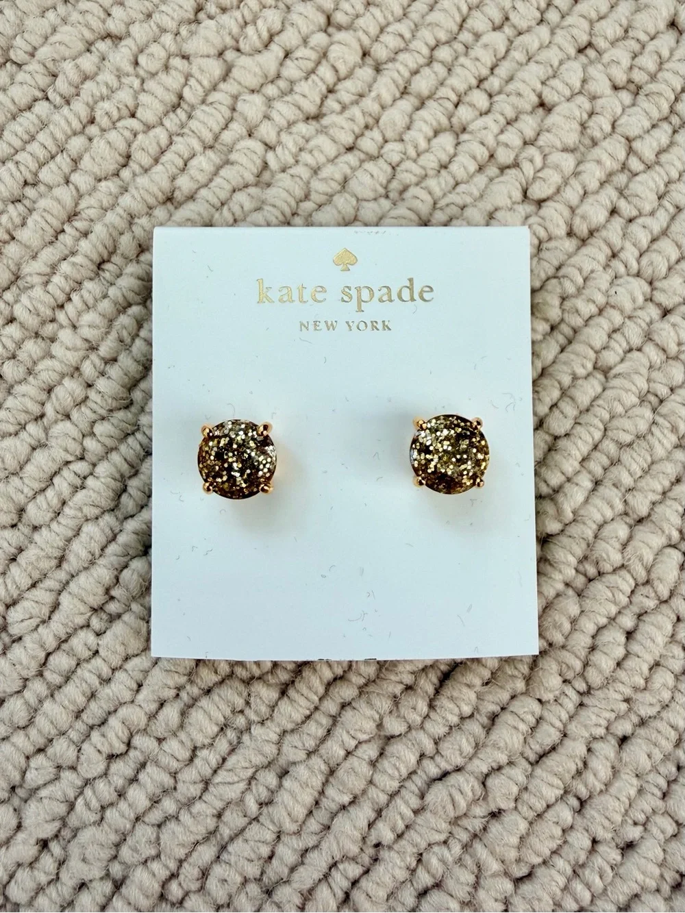 kate spade Gold Glitter Cluster Stud Earrings NWT